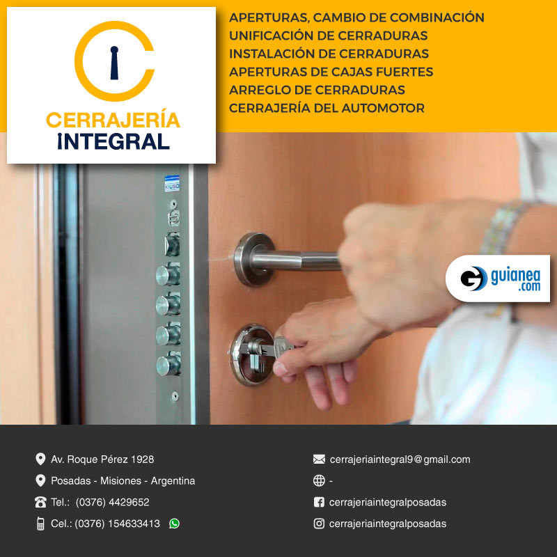Cerrajeria Integral Posadas Misiones Urgencias las 24 hs