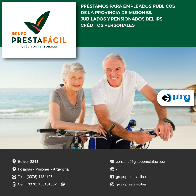 Realizamos préstamos de hasta $150.000 para empleados públicos y jubilados de la Provincia de Misiones