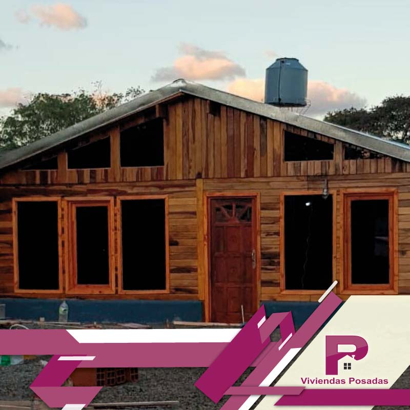viviendas posadas prefabricadas con aberturas de madera